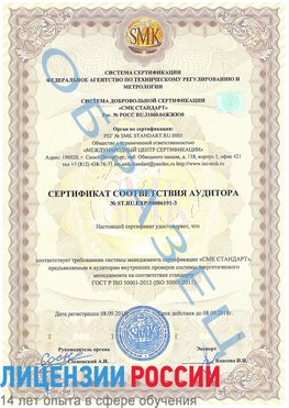 Образец сертификата соответствия аудитора №ST.RU.EXP.00006191-3 Ростов-на-Дону Сертификат ISO 50001