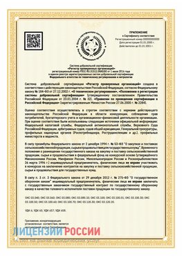 Приложение к сертификату для ИП Ростов-на-Дону Сертификат СТО 03.080.02033720.1-2020